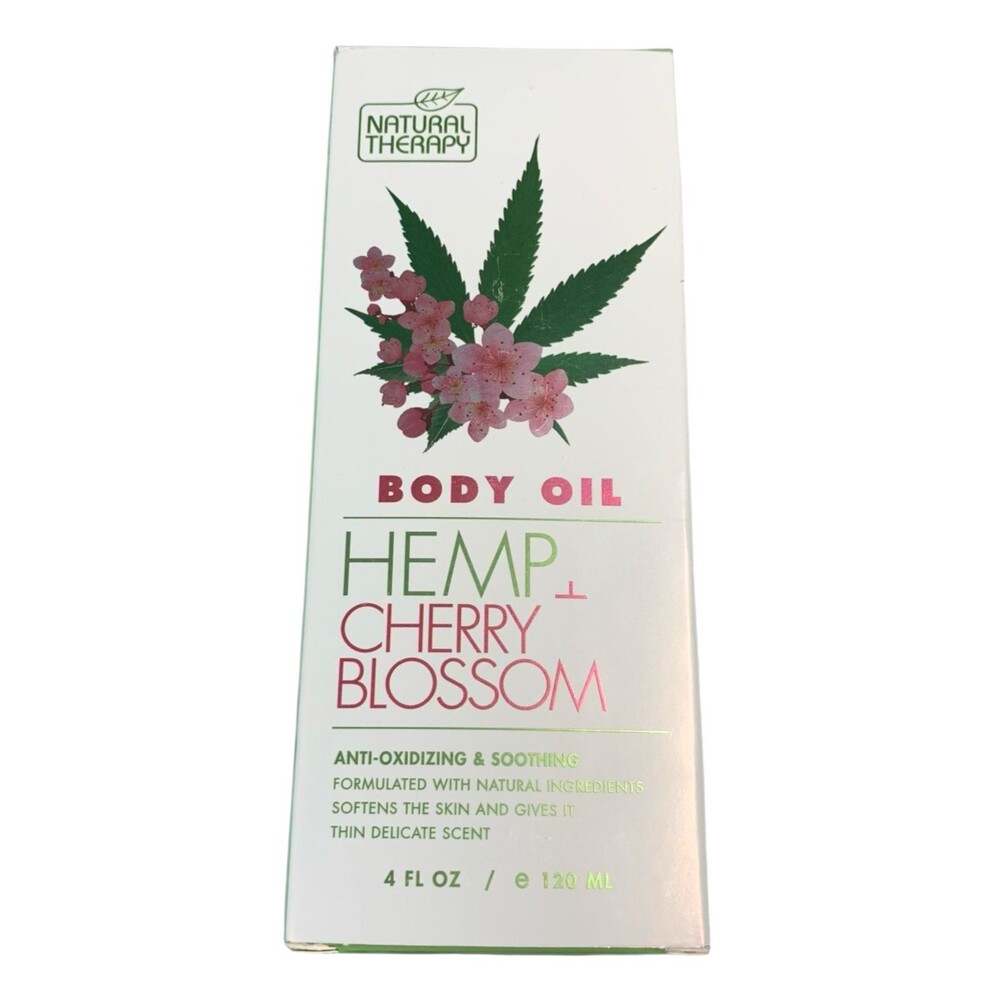 Natural Therapy Hemp Cherry Blossom Soothing Natural Body Oil 4 Oz New Sealed
